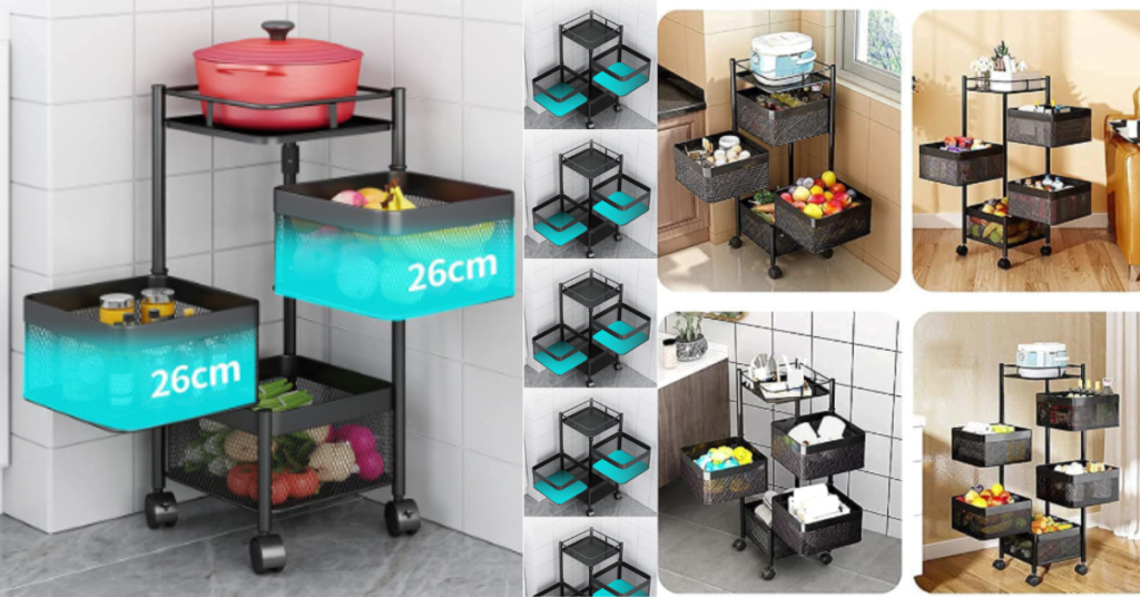 rotating kitchen storage trolley